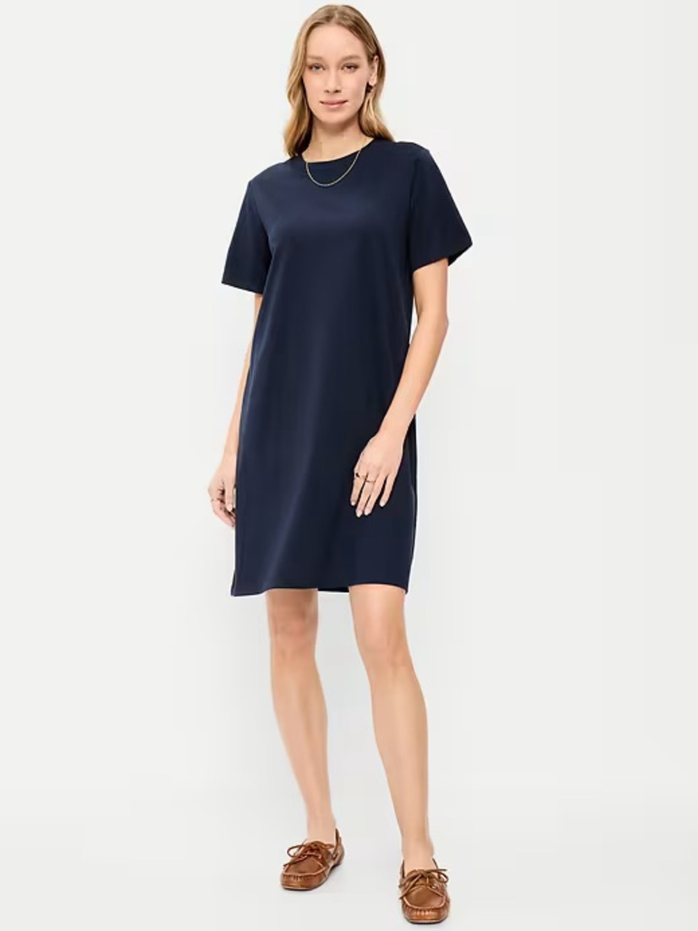 Old Navy Women's Vintage Crew-Neck Mini T-Shirt Dress in Navy